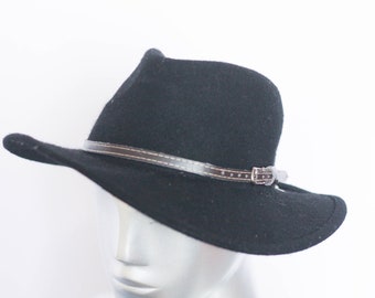 Sombrero fedora negro Tamaño mediano Fedora negro fedora Sombrero retro Fedora fieltro fedora Classic fedora Sombrero para hombre Sombrero Homburg Sombrero boho