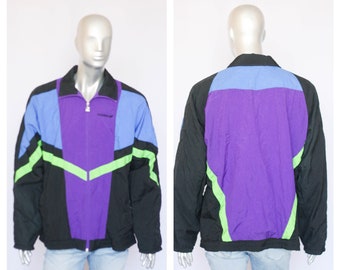 Purple jacket Vintage windbreaker 90s windbreaker Shell jacket Men's raincoat Retro jacket Men's outwear Track jacket Athletic jacket