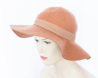 Sombrero de lana vintage Fedora Mujer Tamaño pequeño Camel tan Sombrero beige Sombrero de lana Sombrero de lana Sombrero de invierno Casual fedora Lana fedora Sombrero de dama Sombrero retro