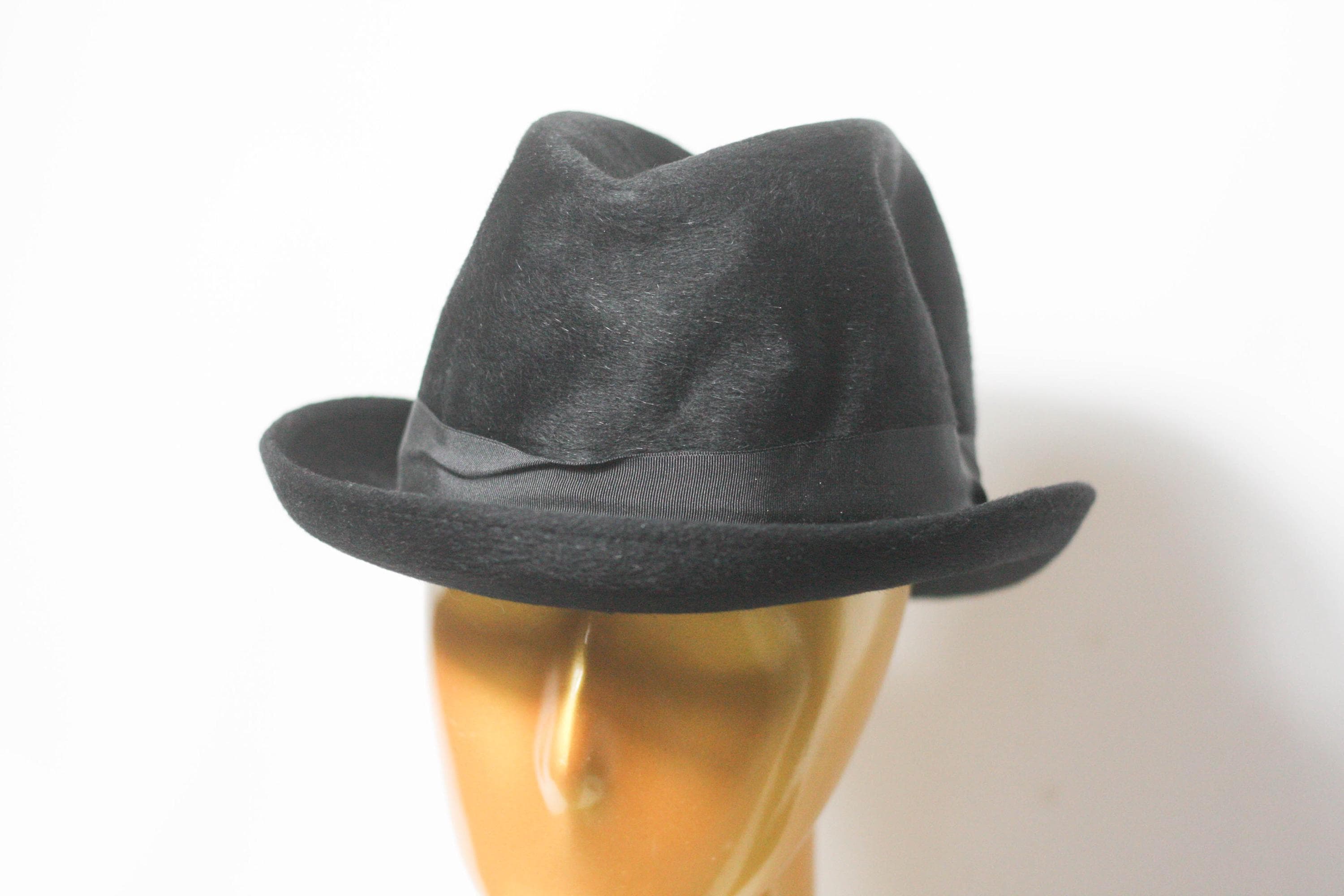 Pierre Cardin Wool Felt Brim Hat Boho Black Winter Fall Black Wool Felt Lampshade Hat: 4 main image 4