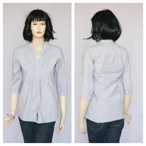 Vintage gray blouse Secretary blouse Formal blouse Office blouse Womens top Gray top Size small Gray shirt Ladies blouse Ruffle blouse