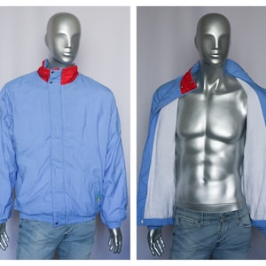 Vintage sky blue winter coat Warm jacket Men's jacket ski jacket Snow parka Size Medium Winter pullover Winter overcoat Ski clothing