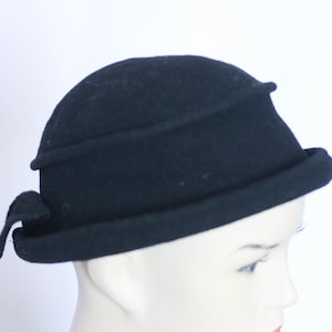 Wool hat Unisex Classic fedora Hat Men&#39;s hat Womens hat Black fedora Unisex fedora Size medium Mens fedora  Vintage hat Black hat