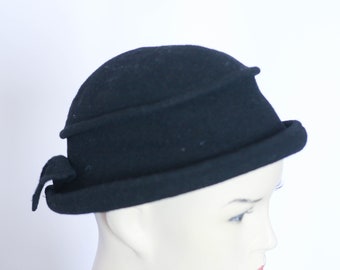 Wool hat Unisex Classic fedora Hat Men's hat Womens hat Black fedora Unisex fedora Size medium Mens fedora  Vintage hat Black hat