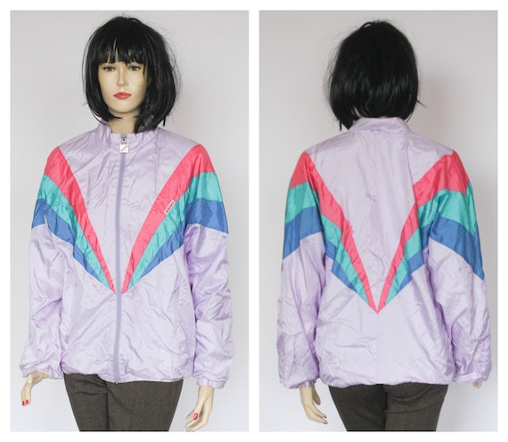 Vintage Womens Windbreaker Sportwear Sport Coat Athletic Clothes 90s Jacket Rainbow Jacket Oldschool Clothes Schell Jacket Multicolor Coat Etsy