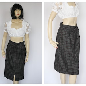 Gray chekered skirt Steward tartan skirt Pleated skirt Wool skirt Scottish skirt Wool kilt Size medium Checkered skirt