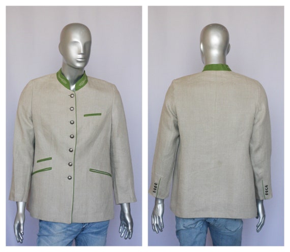 Oktoberfest blazer Gray blazer Mens blazer Linen … - image 1