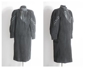 Manteau oversize Taille petit Manteau vintage en laine Trench en laine Manteau noir Manteau d'hiver Manteau chaud Manteau rétro Manteau long Manteau femme Manteau outwear