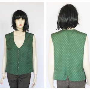 Traditional alpine vest Green vest Bavarian vest German vest Octoberfest vest Womens vest Size XL Party vest