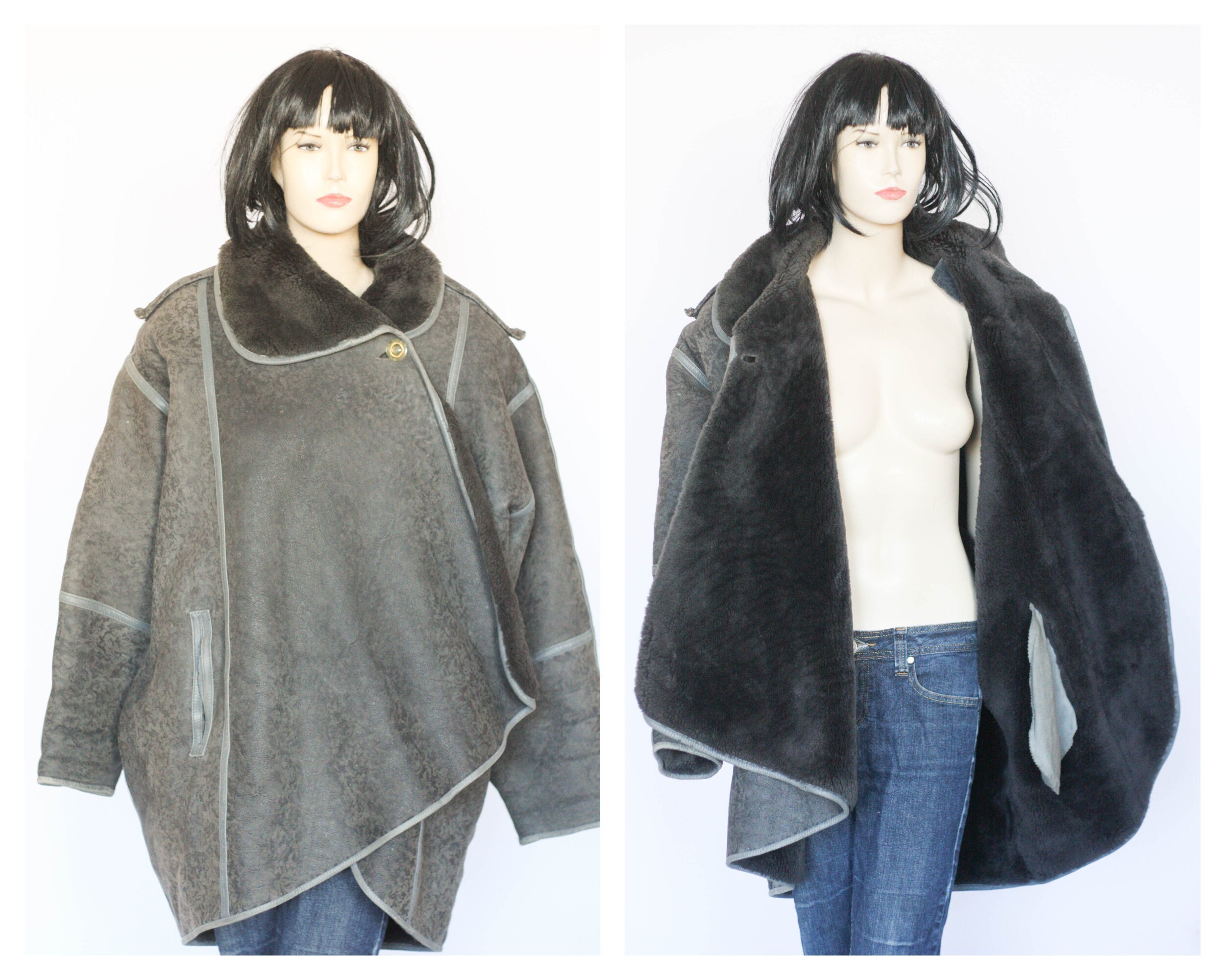 Retro Leather Poncho - Etsy Retro Leather Poncho - Etsy