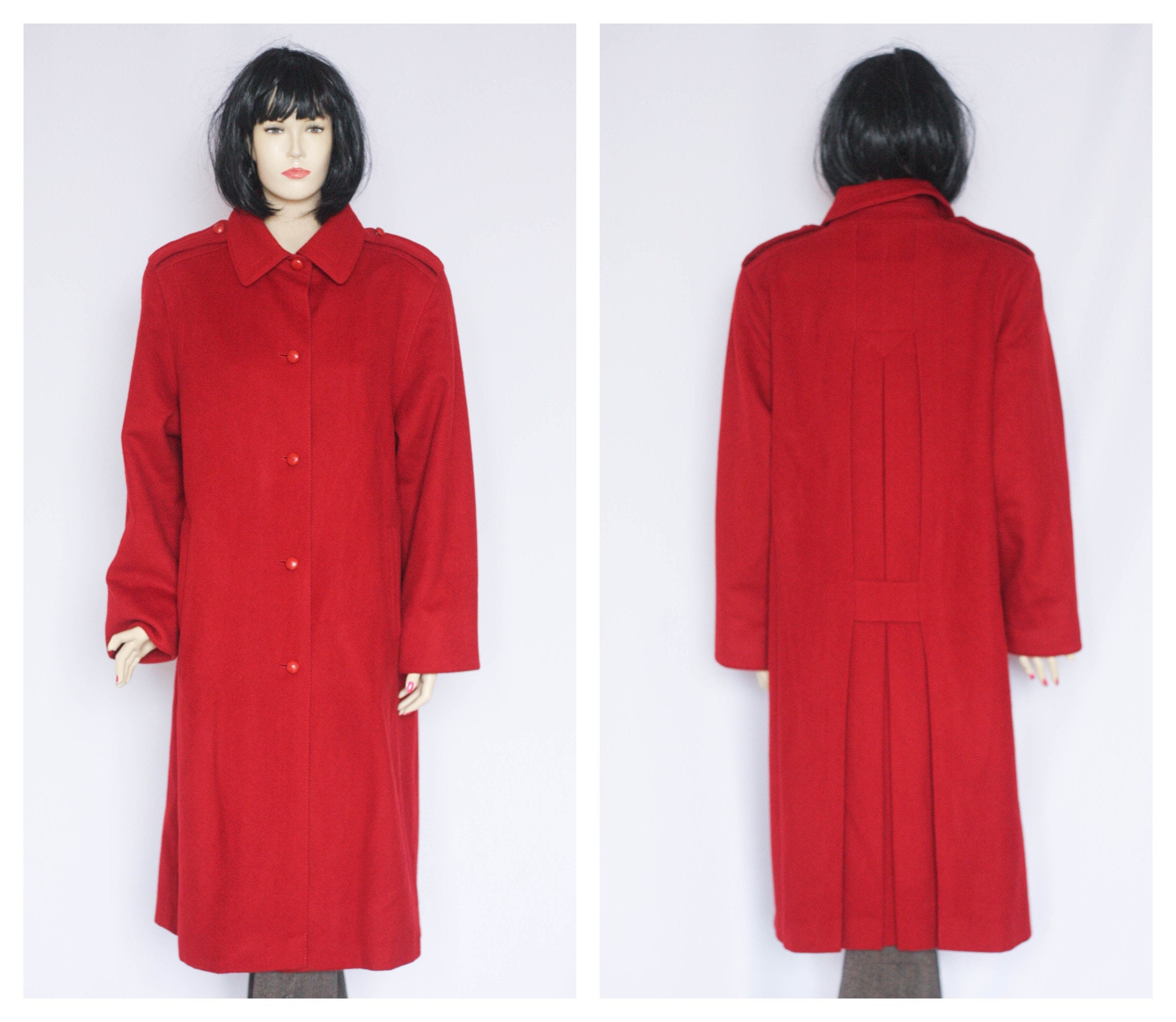 ジャケット・アウター mame Red Long Coat Real Wool Coat Red Coat Winter Coat Warm Coat Retro Coat Long Coat
