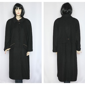 Alpaca Wool vintage coat Winter coat Long coat Warm coat Retro coat Women coat Overcoat Outwear coat Black wool coat Gothic coat