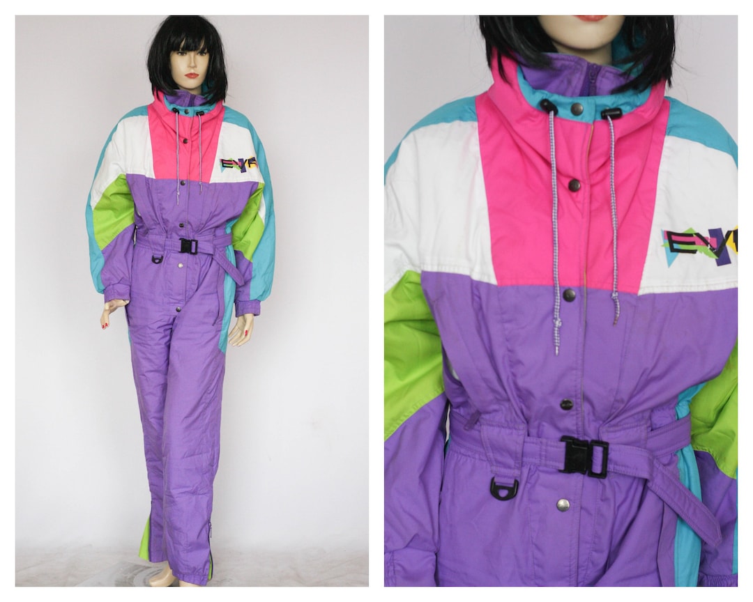 90s Ski Suit Womens Ski Wear Retro Jumpsuit Winter Suit Skiing Suit