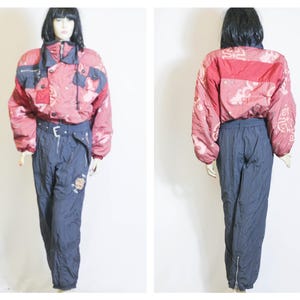 90s ski suit Womens ski wear Retro jumpsuit Winter suit Skiing suit Winter sports Warm suit Ski overal Snowboarding suit Winter jacket