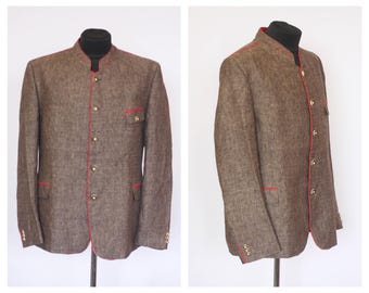 Blazer En Cuir D'agneau Véritable Pour Homme - Rouge Bordeaux - Coupe Classique, Fait Main