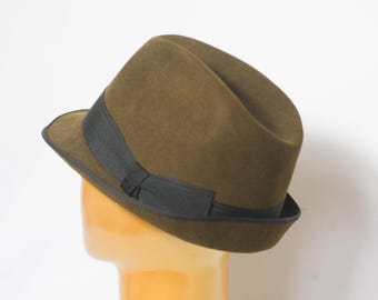 Sombrero de lana vintage Fedora para mujer Talla pequeña Cinta marrón claro Sombrero de lana Sombrero cálido Sombrero de invierno Fedora casual Fedora de lana Sombrero de mujer Sombrero retro