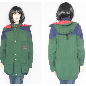 Long parka Vintage parka Oversized coat Loose jacket Winter jacket Spring clothing Womens jacket 90s jacket Green jacket Long coat