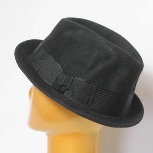 Black fedora hat Size medium Men&#39;s fedora Black fedora Retro hat Felt fedora Classic fedora Hat for men Homburg hat Man boho hat