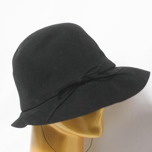 Retro wool hat Wool fedora Men&#39;s fedora Vintage hat Black fedora Black hat Warm hat Wide brim hat Wool hat Hat for men Casual hat Stylish