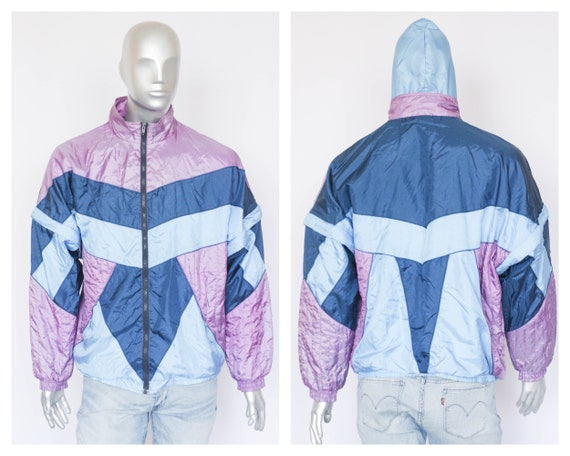 Vintage 90s purple windbreaker Men's jacket Shell… - image 1