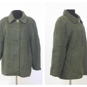 Oversized Alpaca Wool coat Winter coat Felt coatg Warm coat Retro coat Women coat Overcoat Outwear coat Long coat Medium coat Green coat