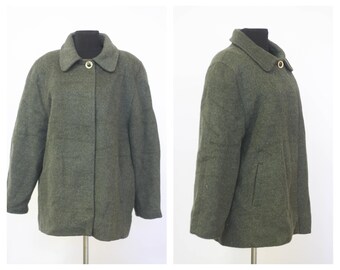 ミニマリストショートウールコート、冬用テクスチャードオーバーサイズ