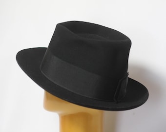 Vintage wool hat Womens fedora Size small Black hat Wool hat Warm hat Winter hat Casual fedora Wool fedora Ladies hat Retro hat