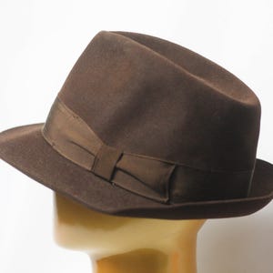 Vintage wool hat Womens fedora Size small Brown hat Wool hat Warm hat Winter hat Casual fedora Wool fedora Ladies hat Retro hat