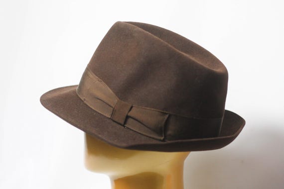 Brown Fedora size small Fedora Hat Brown L L Bean Size Small Made In USA Brown Wool  main image 4