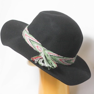Retro wool hat Wool fedora Men&#39;s fedora Vintage hat Black fedora Black hat Warm hat Wide brim hat Wool hat Hat for men Casual hat Stylish