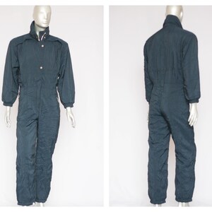 Vintage Skianzug Overall Retro Skianzug Herren Skianzug Einteiler Anzug Schwarzer Skianzug Sportbekleidung Wintersport Schneeanzug Skianzug