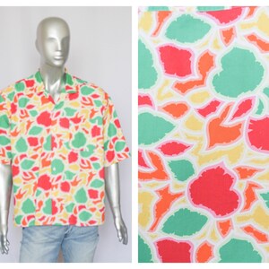 Absract shirt Rainbow shirt Men&#39;s shirt Long sleeve shirt size large shirt Abstract print shirt hippie shirt Paint shirt Hipster shirt