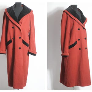 Orange-Brown Wool vintage coat Winter coat Long coat Warm coat Retro coat Women coat Overcoat Outwear coat wool coat Size Large