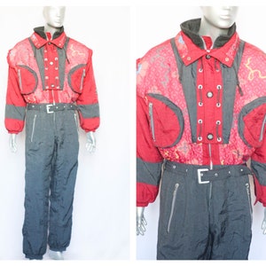 Size Large suit Vintage ski suit Retro ski suit Mens ski suit One piese suit Sportswear Winter sports Snow suit Skiing suit Winter overalls