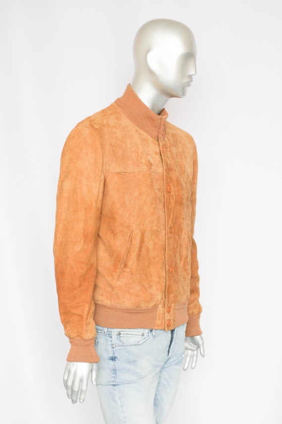 Vintage italian bomber leather jacket Mens jacket Lea… Gem