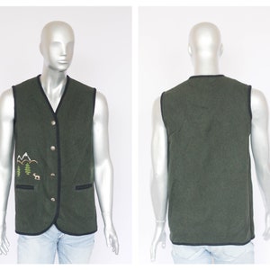 Vintage national vest Wool vest German vest Alpine vest Oktoberfest clothing Womens vest Austria clothes Bavarian vest  Pachwork vest