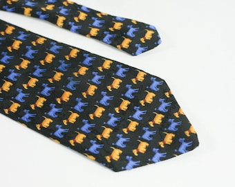 Terrier Pudel dog tie Black tie pet lover gift Dog tie Tie Collectibletie Novelty tie Dog necktie Vintage tie Mens necktie Animal tie