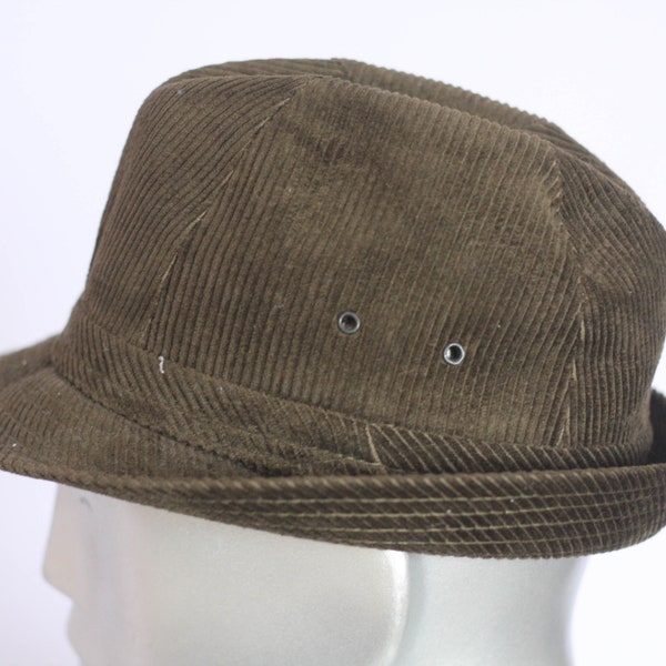 Retro corduroy hat Bown fedora Men's fedora Vintage hat Warm hat Retro hat Gentelman hat Hat for men Casual hat Stylish hat Evening hat