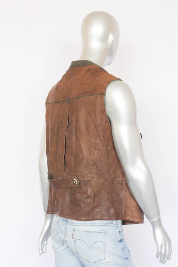 Vintage smooth leather national vest German vest … - image 6