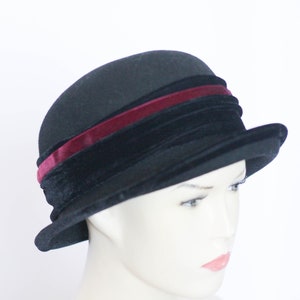 Wool hat Unisex Classic fedora Hat Men&#39;s hat Womens hat Black fedora Unisex fedora Size medium Mens fedora  Vintage hat Black hat