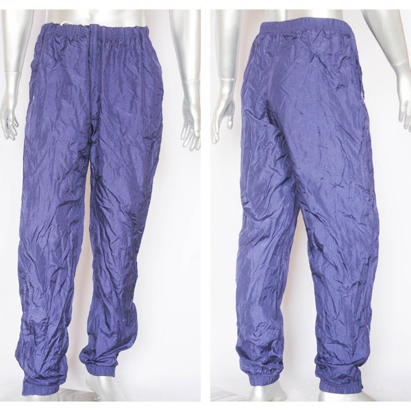 Vintage track pants Cobalt bule trousers Funky pants Sport clothes Oversized pants Nylon pants 90s trousers Hip hop pants Tracksuit