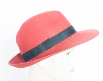 Vintage wollen hoed Womens fedora Grootte kleine Camel tan Bruine hoed Wol hoed Warme hoed Winter hoed Casual fedora Wol fedora Dames hoed Retro hoed