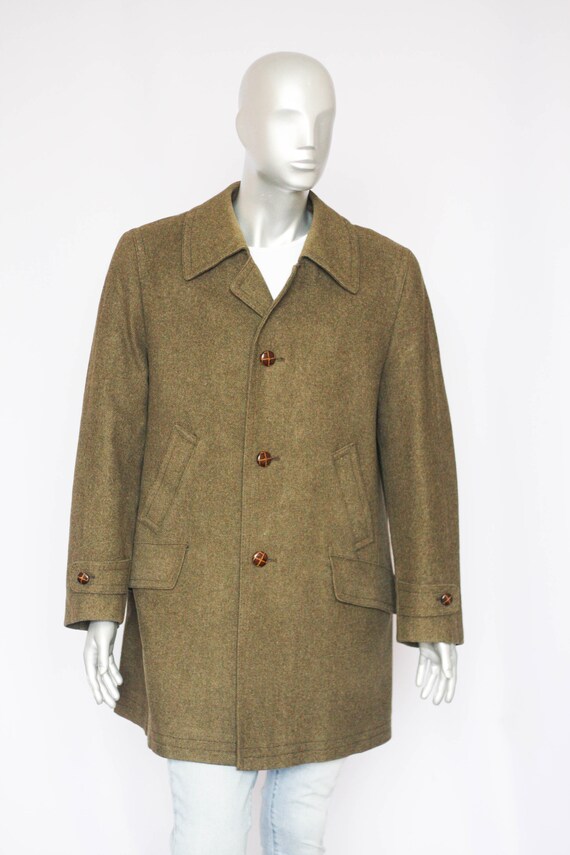 Mens khaki wool best sale coat