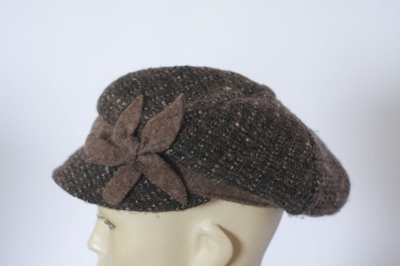 Brown wool hat Vintage hat Flat hat Flat cap News… - image 6