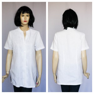 Long linen blouse Large blouse Vintage blouse Linen top Loose blouse Victorian blouse Linen top Linen shirt Oversized blouse Short sleeve