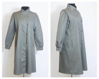 Vintage fitted trench Womens trench Spring coat Size medium Fabric coat Cotton coat Casual coat Long coat Autumn coat Loose Lightweight