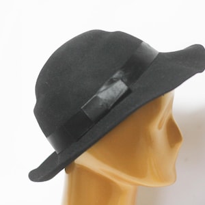 Retro wool hat Wool fedora Men&#39;s fedora Vintage hat Black fedora Black hat Warm hat Wide brim hat Wool hat Hat for men Casual hat Stylish