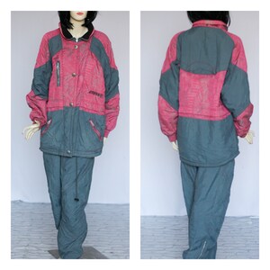 Two piece ski suit Womens ski wear Retro jumpsuit Winter suit Skiing suit Winter sports Warm suit Ski overal Snowboarding suit Winter jacket
