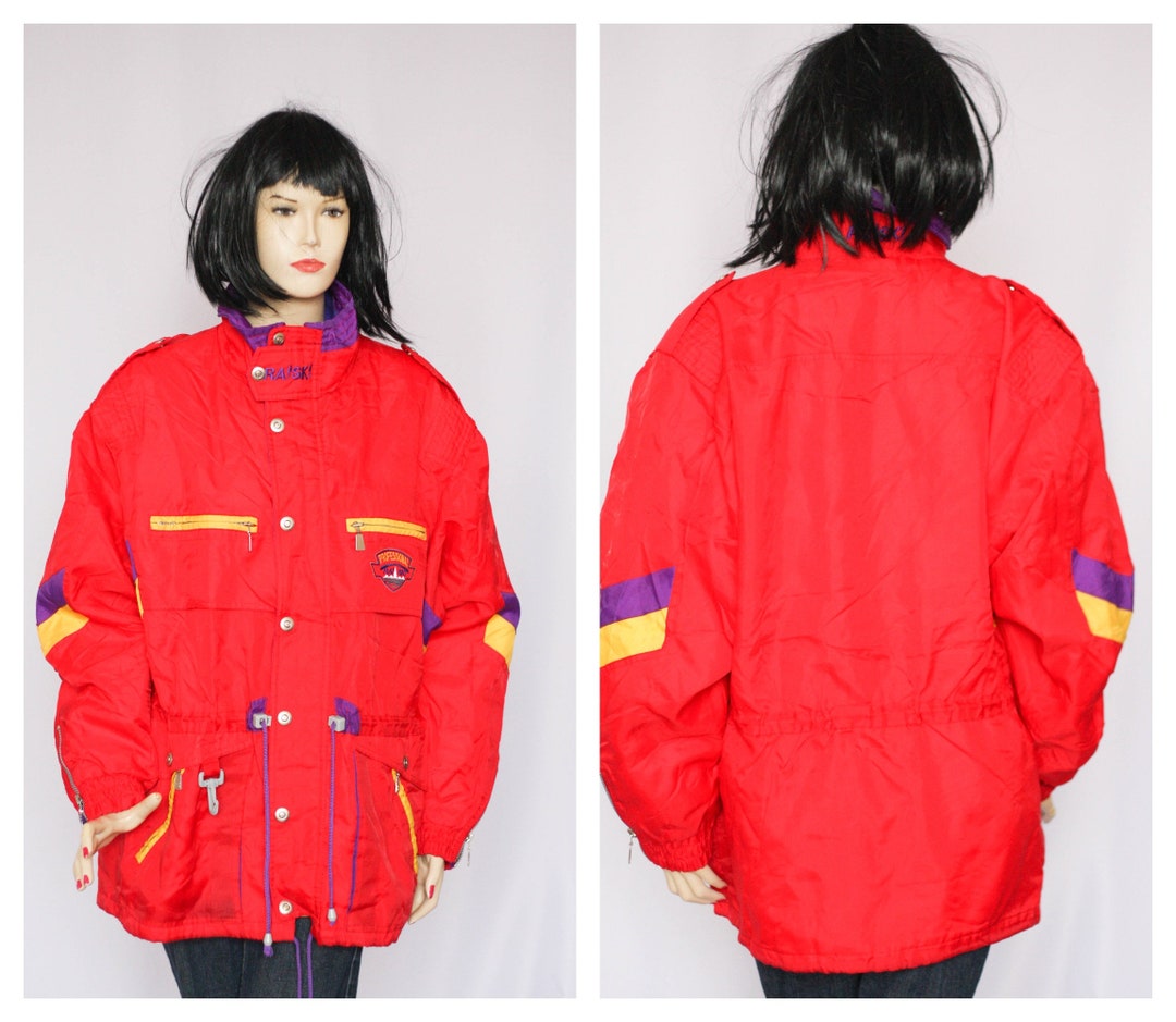 Red Jacket Snow Vintage Red Winter Coat Warm Jacket Shell Coat Womens Ski Jacket Snow ...