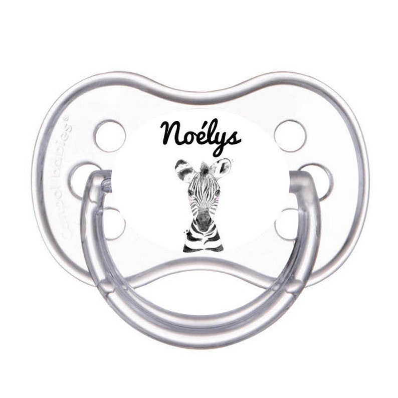 Safari Babies zebra Custom tetinelollipop with baby name